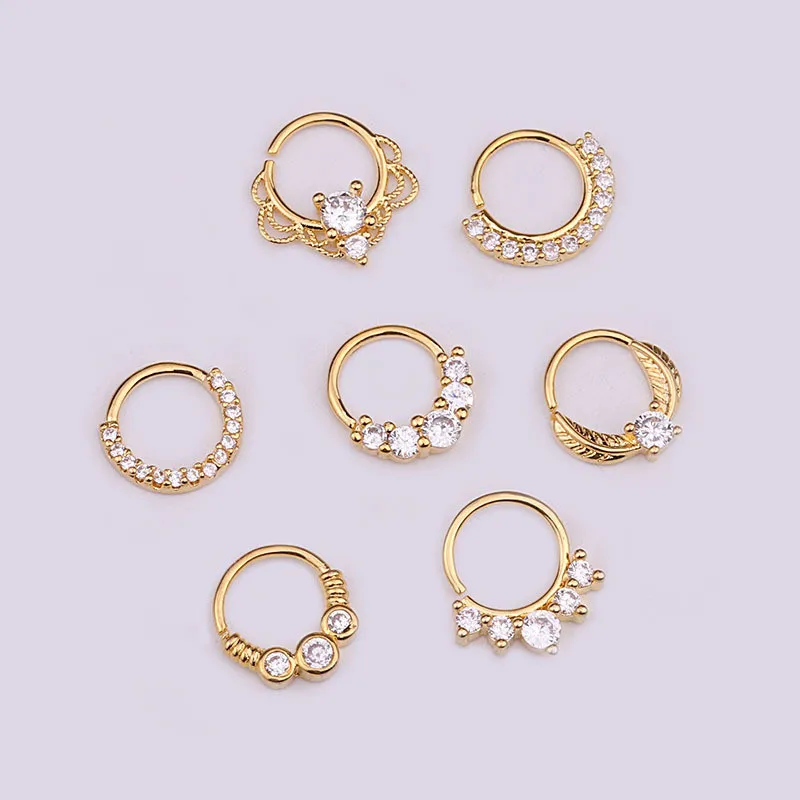 

1 Pcs 0.8mm Nose Piercing Body Jewelry Part Noses Hoop Nostril Nose Ring Tiny Flower Helix Cartilage Tragus Ring