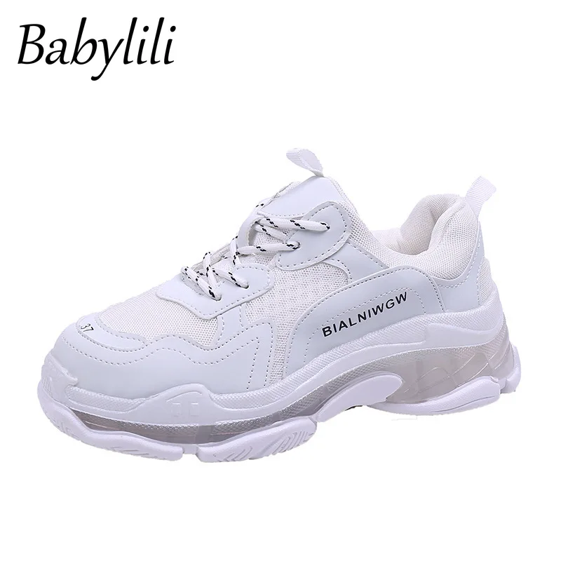 Массивные женские кроссовки сетчатые дышащие желеобразные на платформе