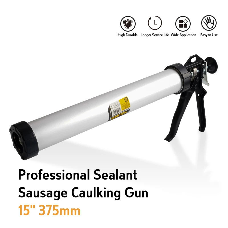 

15 Inch Sausage and Cartridges 2 in 1 Professional Caulking Gun 20 oz Aluminum alloy seal Barrel silicone gun caulking nozzle