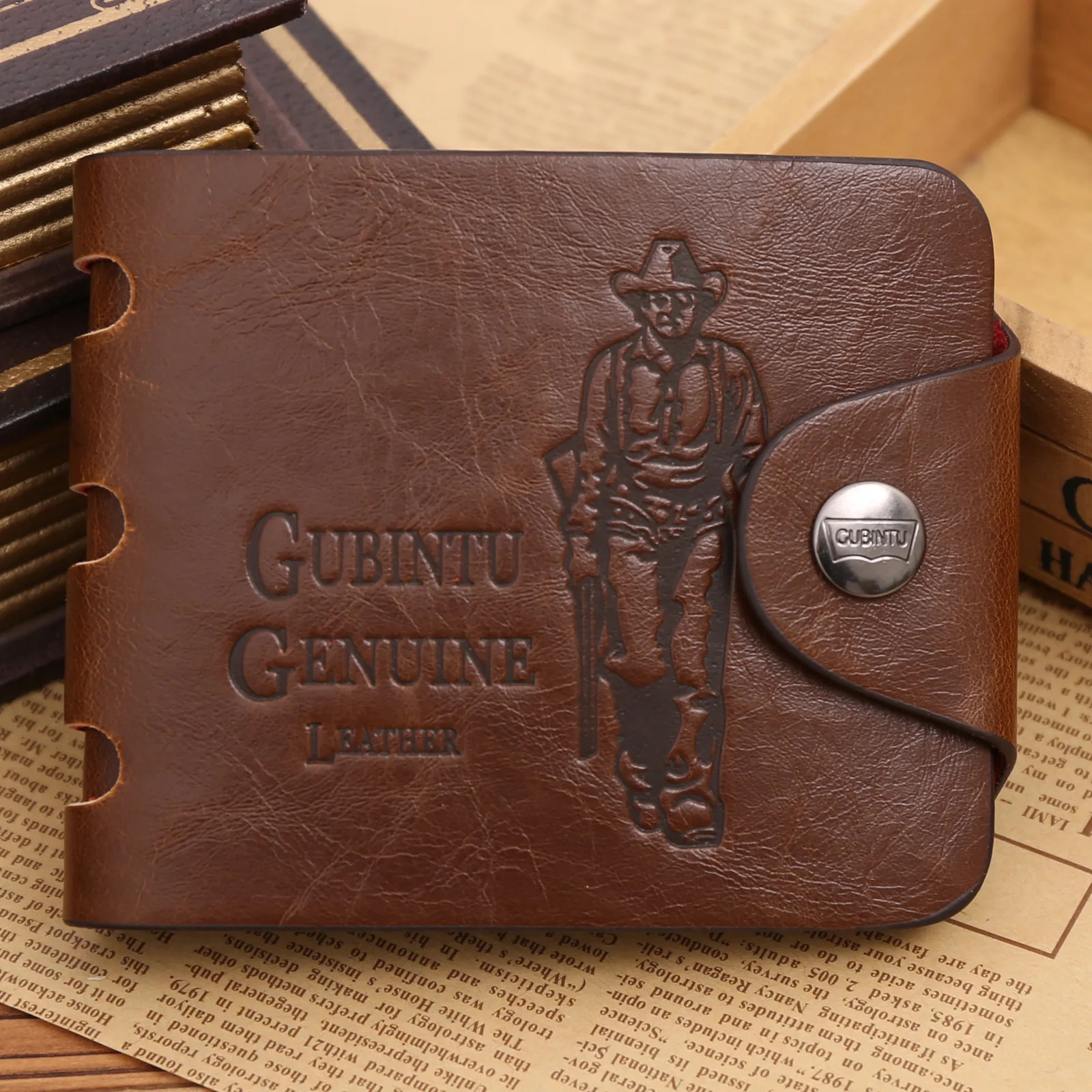 Classic Vintage Retro Male Hasp Hunter Brown Leather Wallet Purse Card Holder Clutch for Men|Мужские кошельки| |