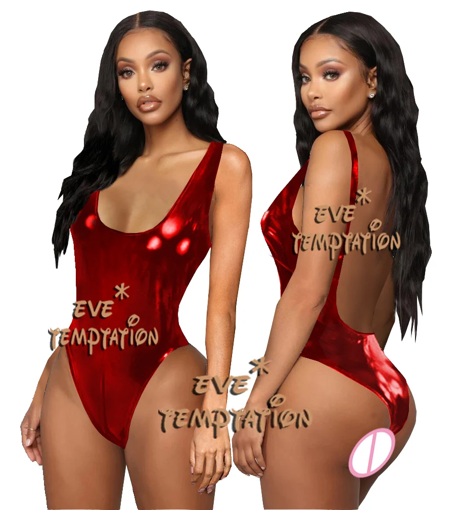 Сексуальное эластичное белье из искусственной кожи и ПВХ нижнее ночные рубашки