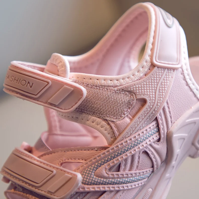 Сандалии для девочек Новинка 2020 летняя детская обувь широкие мягкие резиновые