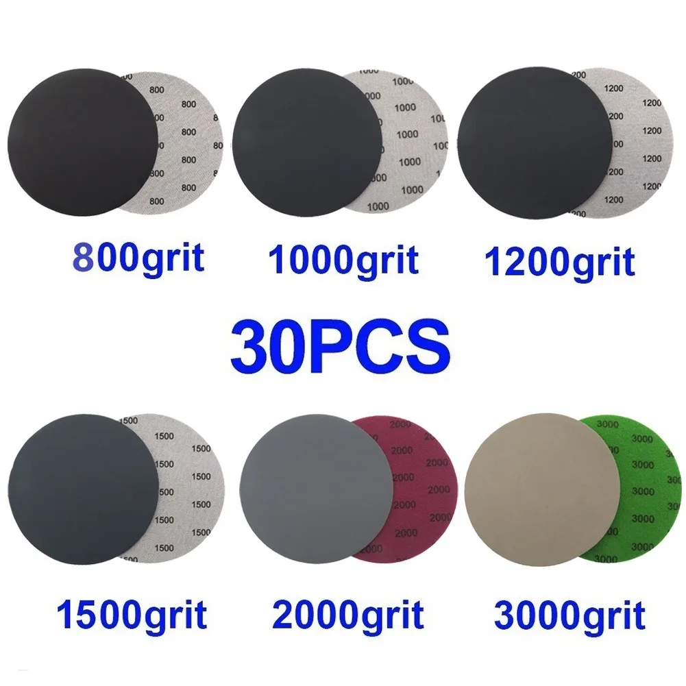 

3 /5/6 Inch Wet And Dry Sanding Discs Hook & Loop Sandpaper 800-3000 Grit Sanding Paper Buffing Sheet Sandpaper 8 Hole Sandpaper