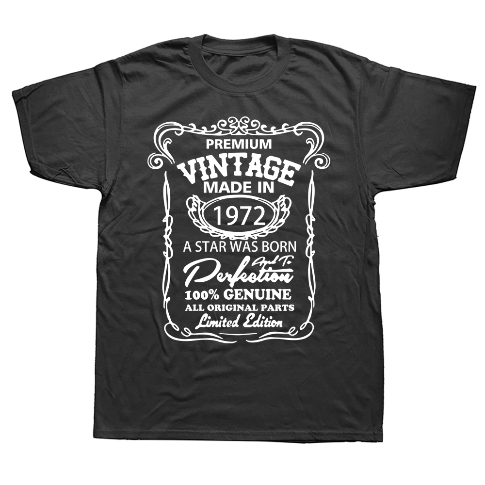 

Винтажная футболка, сделанная в 1972 году, ограниченная серия, подарок на день рождения, смешной подарок на день отца для мужчин, хлопковая фут...