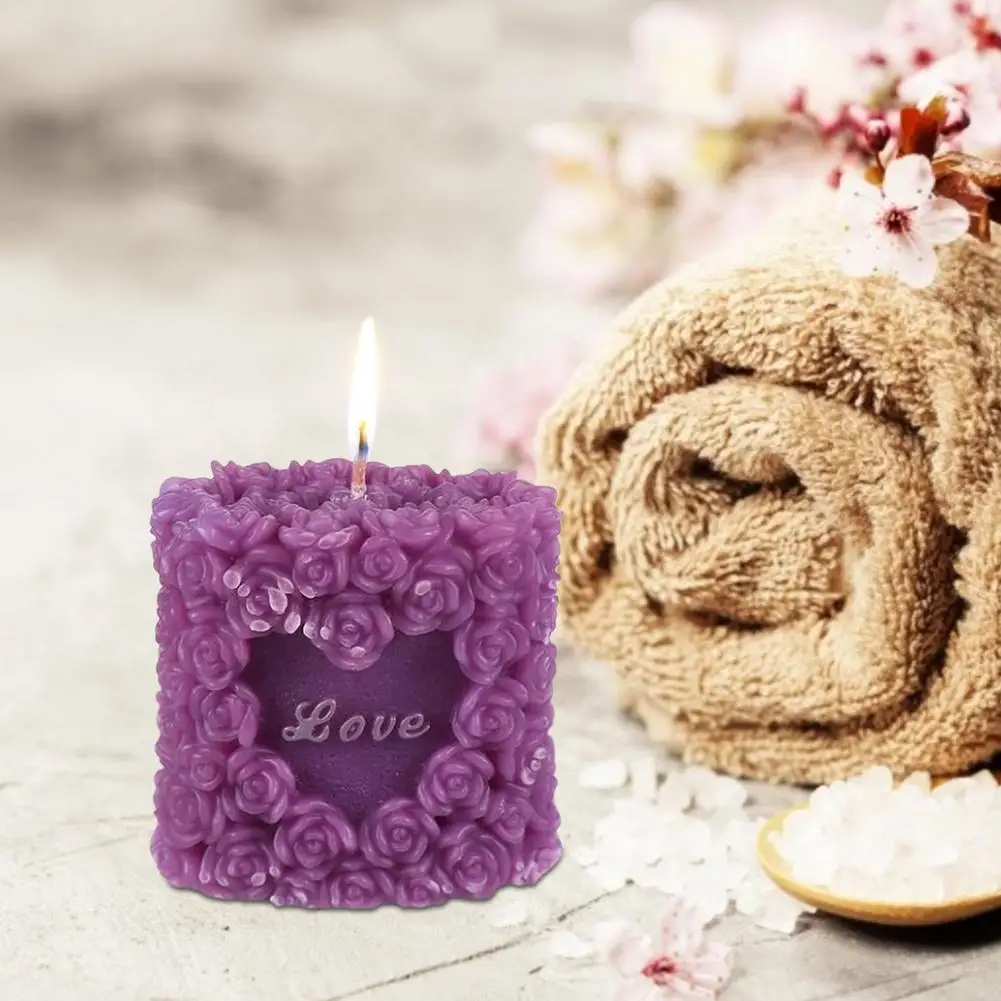 

Rose Candle Mold Love Wedding Art Candle Mould Rose Soap Candle Silicone Maker Handmade Flower Pillar Candle Crafts Decor