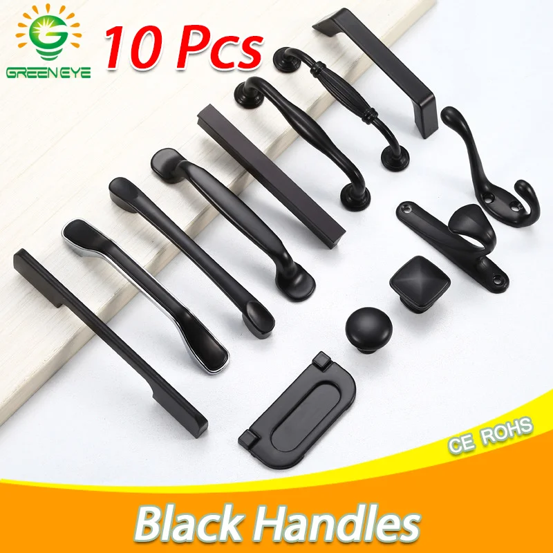 Ручки черные для мебели шкафа и ящика 10 шт. | Строительство ремонт
