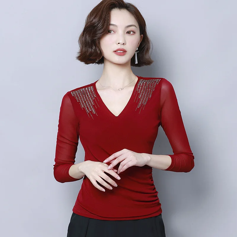 Топы для латиноамериканских танцев женские одежда Бальных тренировок с длинным