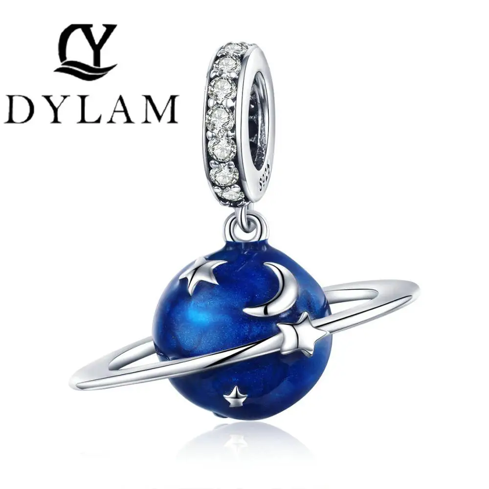 Подвеска Талисман из серебра 925 пробы с синей эмалью|Ювелирные шармы| |