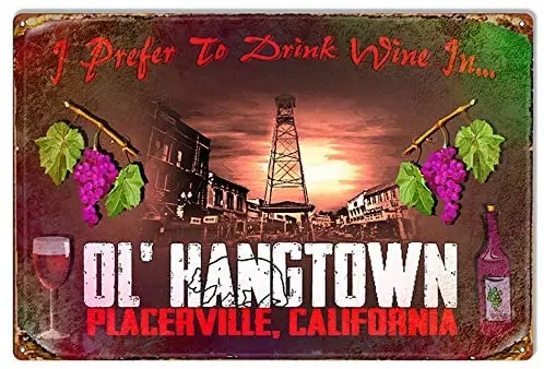 

Винный знак Ol' Hangtown, металлический знак, общественный знак, декоративный знак, 10x14 дюймов