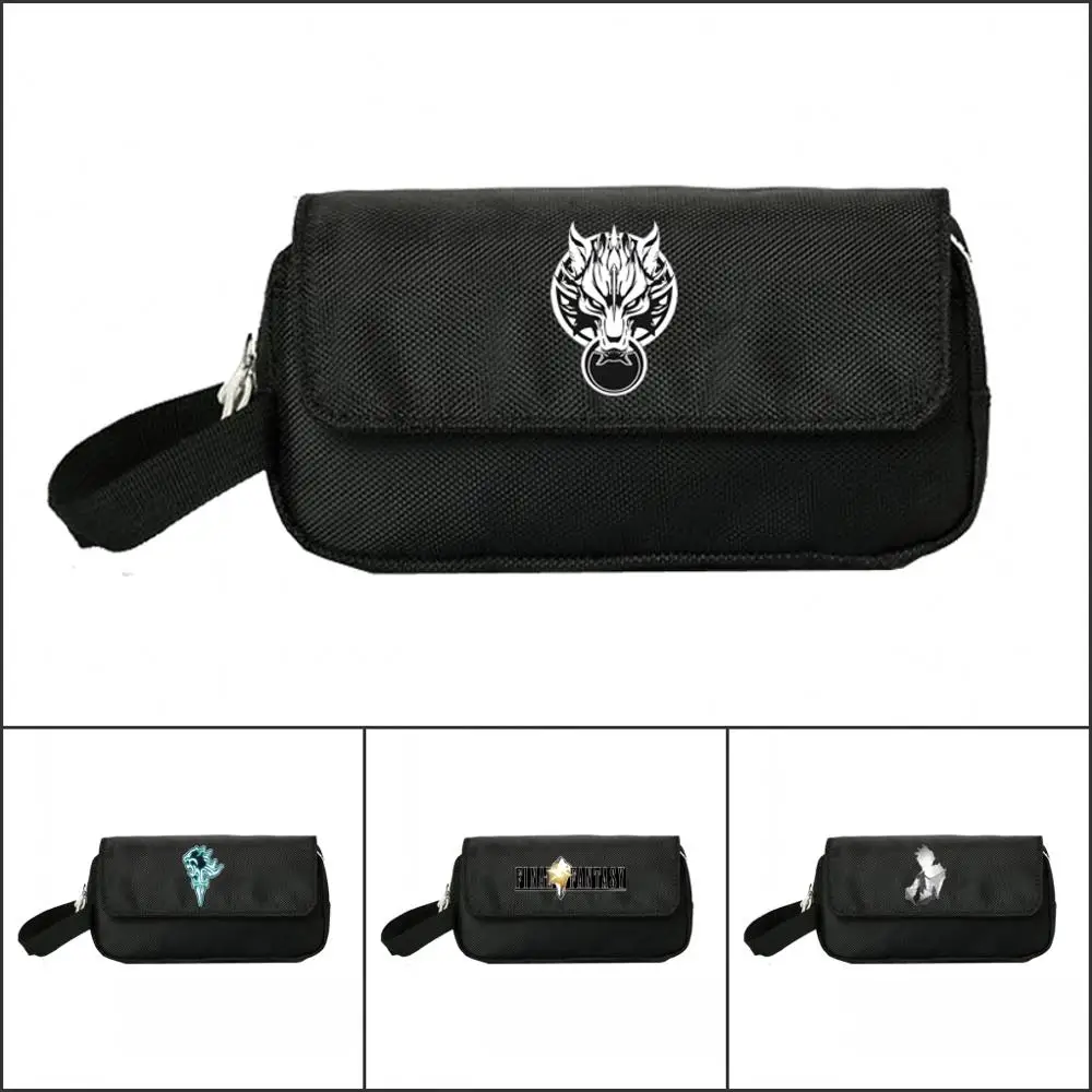 

Game anime Final Fantasy Women Cosmetic Cases Makeup Bag Child Girls Cartoon Pencill Case Double Zipper pecill Bag Handbag Purse