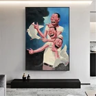 Рисунок Картины изображение Yue Minjun смеющийся человек холст картины художественные плакаты и принты настенные картины для Декор в гостиную