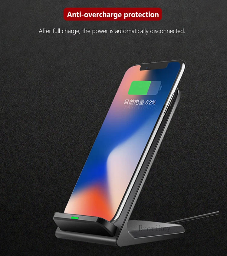 Беспроводное зарядное устройство для samsung S6 S7 Edge S8 S9 Plus Note 5 8 быстрая зарядная док-станция настольная подставка для iPhone X 8 QI Беспроводное зарядное устройство s