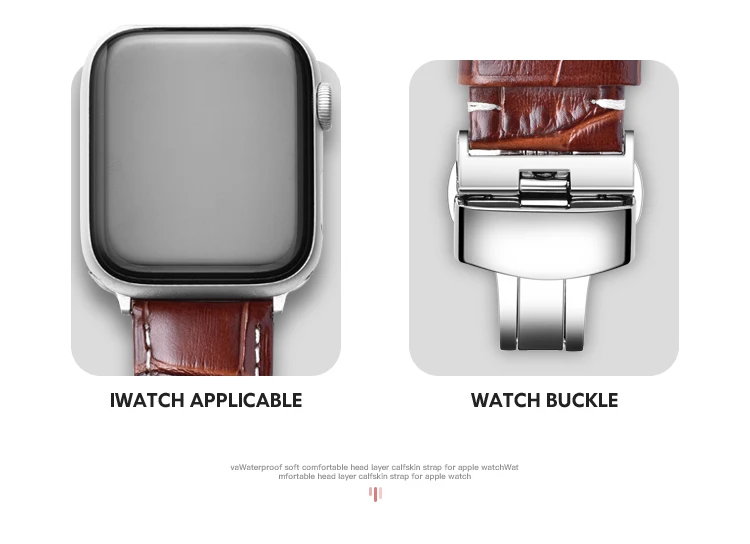 Ремешок для часов Carouse из натуральной коровьей кожи для Apple Watch, ремешок 38 мм, 42 мм, серия 4/3/2/1 iwatch, ремешок для Apple Watch, браслет 40 мм, 44 мм