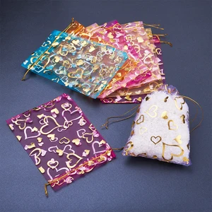 100 шт., подарочные пакеты pandahall из органзы, 18x13 см, 12x10 см, 14x10 см, 9x7 см