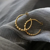 vintage roman twisted circle stud earrings titanium steel plated for women girl geometric statement circle fashion jewelry