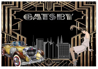 7X5 футов винтажный Ретро черный золотой большой Гэтсби автомобиль красивый фон