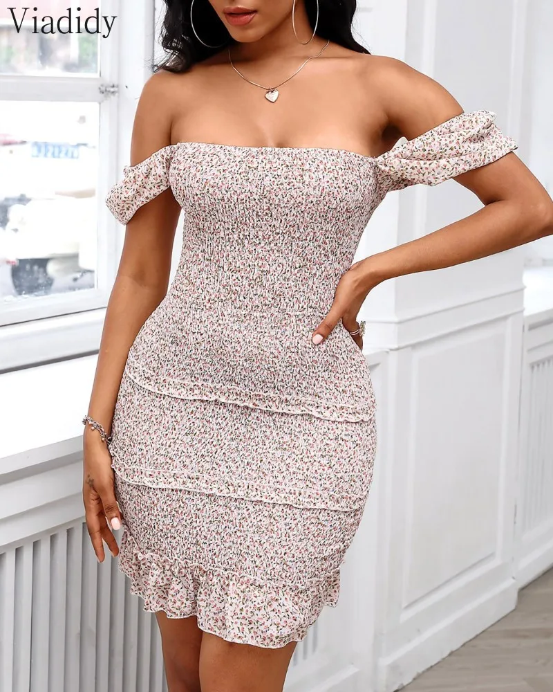 Женское облегающее платье с открытой спиной и цветочным принтом|Женские платья| |