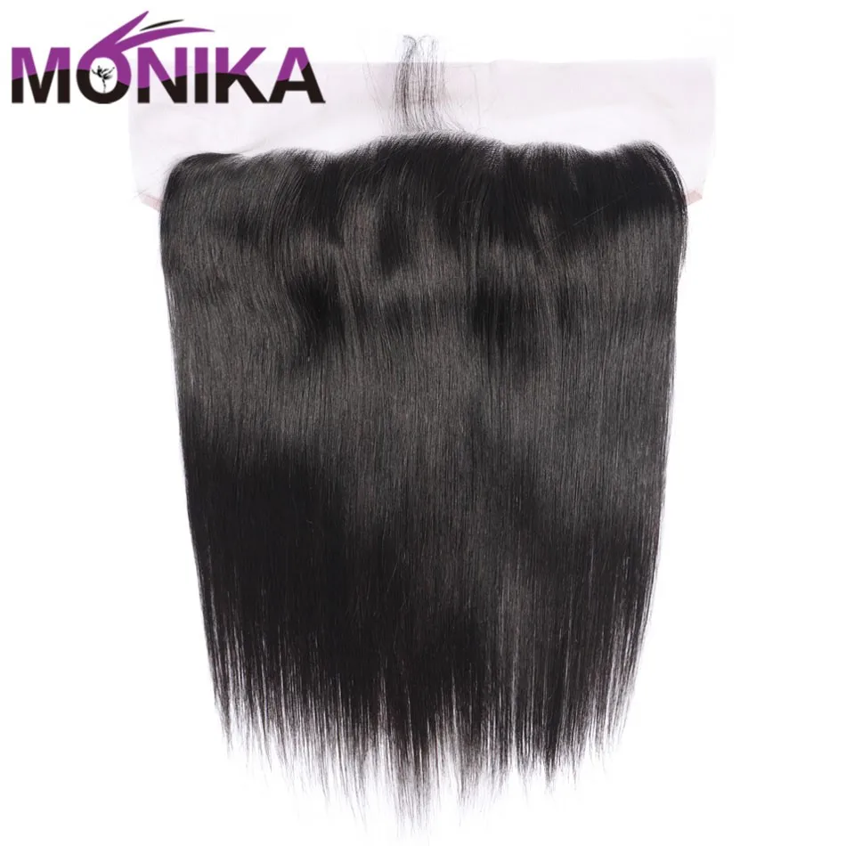 Monika Hair Brazilian Straight Hair Lace Frontal Non-Remy Lace Frontal Closure Human Hair Ear To Ear Pre Plucked Frontal Hair