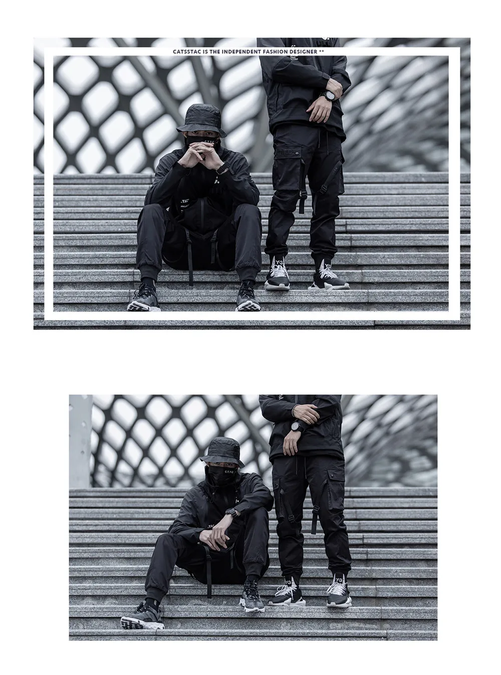 Светоотражающие Techwear Марка NEW FASHION Hi Street десант Для мужчин, спортивные штаны для бега черный гранж