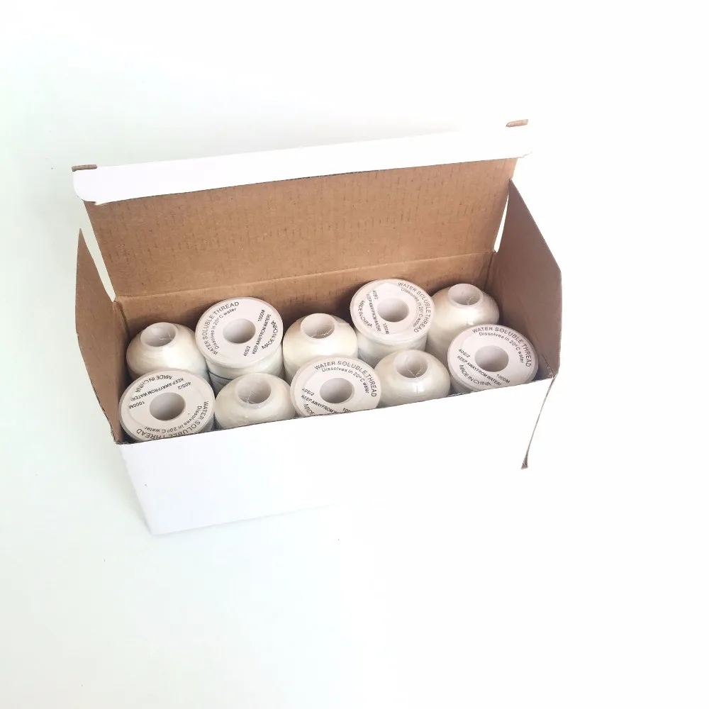 

10pcs 1000M Long Raw Water Soluble Sewing Thread 20C Wash Away Vanish Extra Quilting Basting THread Clothes DIY Handmade 40S/2