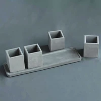 concrete silicone mold succulent planter mould round square plant potted cement flower pot mold rectangular storage tray mold