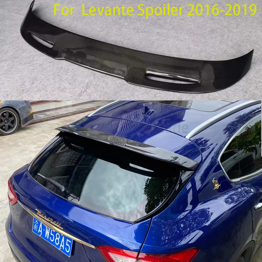 

Carbon Fiber Car Rear Roof Trunk Lip Spoiler Window Wing Lip for Maserati Levante 2016 - 2019 Carbon Spoiler