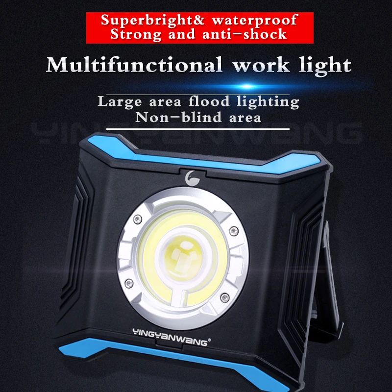 

Rechargeable LED Work Light Portable 20W Work Lamp Outdoor COB Flood Light 6000mAh for Hiking Working Car Repairing Workshop