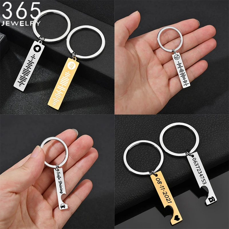 

365 брелки на заказ для детей женщин с буквами и датой из нержавеющей стали брелок с гравировкой кода песни персонализированный подарок детские ювелирные изделия