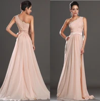 free shipping elbiseler 2021 new hot sale formal long custom made one shoulder chiffon pink floor length bridesmaid dresses