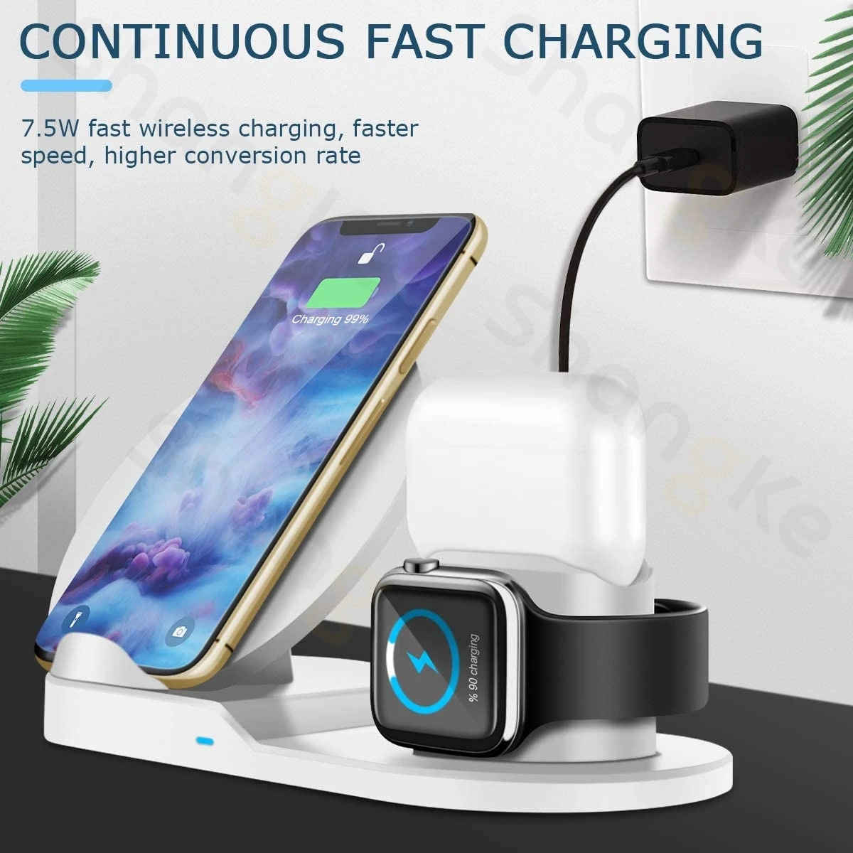 wireless charger stand for iphone airpods apple watch wirless charging dock station for apple watch series 5432 iphone 12 11 free global shipping