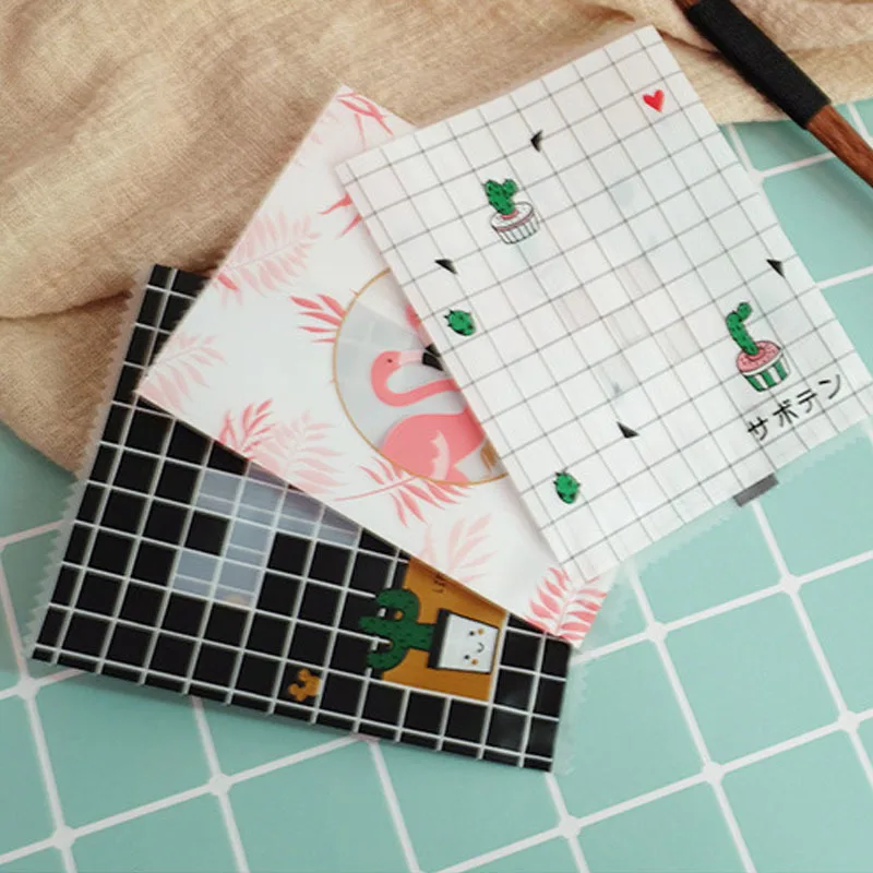 25 шт. милый пластиковый пакет для конфет с изображением фламинго и кактуса