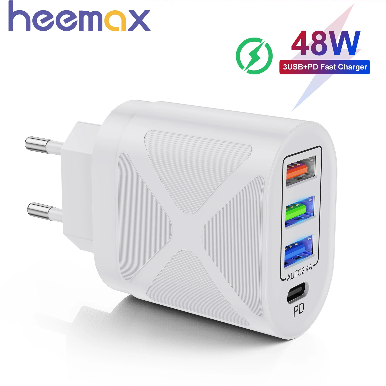 

Зарядное устройство с 4 USB-портами и поддержкой быстрой зарядки, 48 Вт