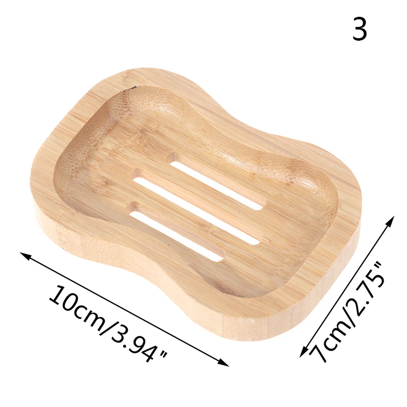 

1X Bamboo Soap Dishes Tray Holder Storage Soap Rack Plate Bathroom Soap Dish Box