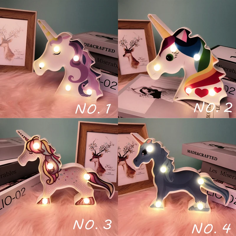 Сказочный светодиодный ночник с USB радужная лампа в виде единорога для комнаты