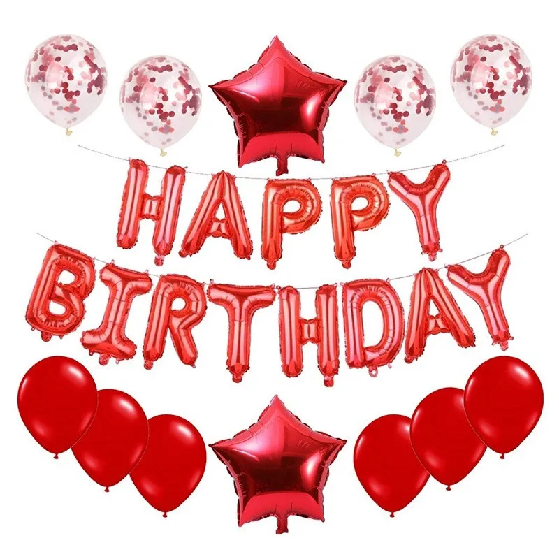 Воздушный шар на день рождения розовое золото 16 дюймов буквы фольга украшение