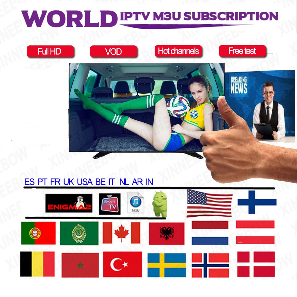 Ip tv m3u подписка 1 год 7000+ Live tv Испания Португалия Франция Бельгия голландский Великобритания США VOD фильмы m3u World tv для Smart tv