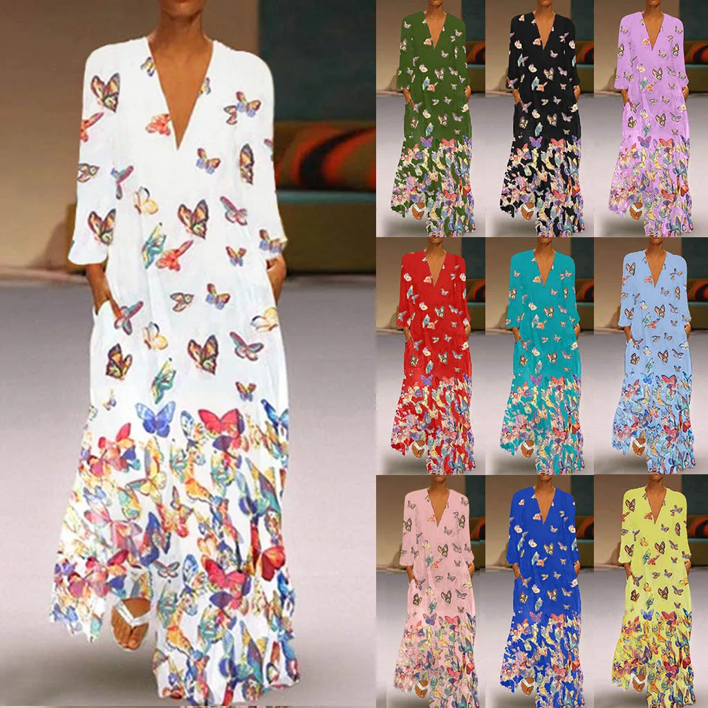 Женское винтажное платье макси Длинное свободное льняное двойка в стиле пэчворк