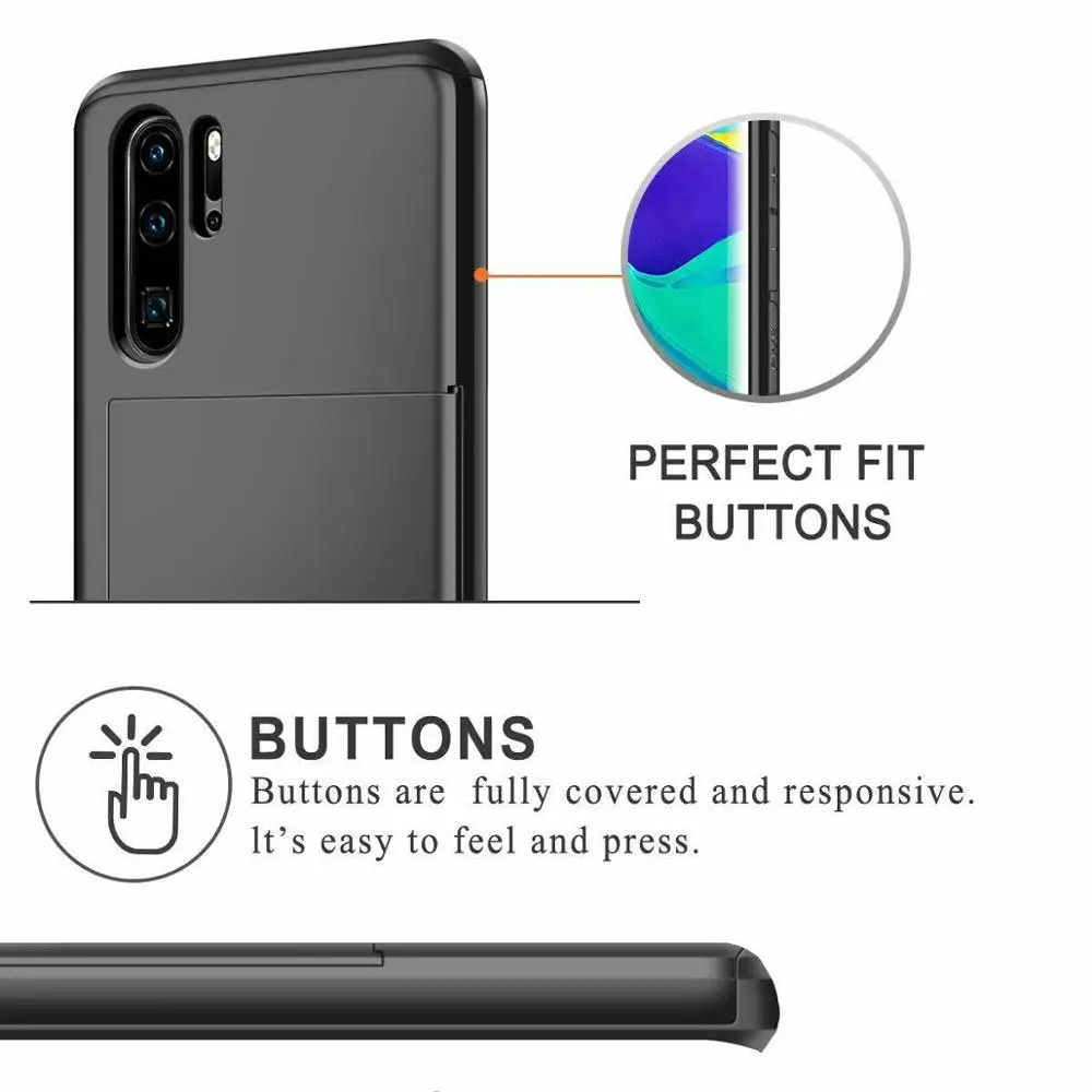 Для huawei P30 pro тонкий гибридный армированный противоударный резиновый чехол-бампер для телефона Бумажник слот для карт держатель задняя крышка для huawei P30 Coque
