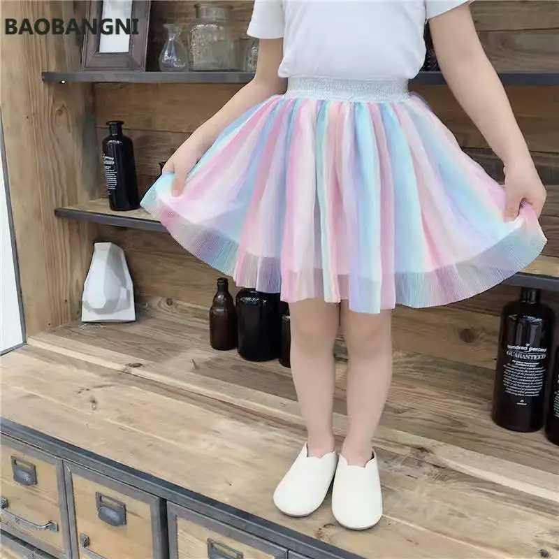 

Baby Pastel Rainbow Unicorn Fluffy Tutu Skirt Birthday Party Princess Tulle Skirt Girls Costume School Ball Gown Dance Skirts