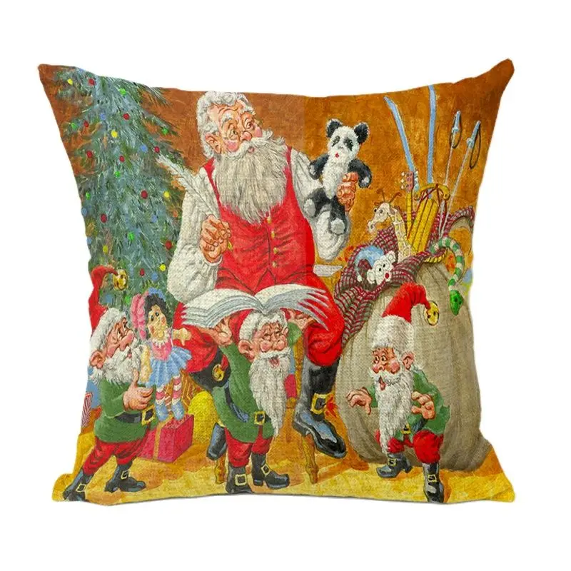 Горячая Распродажа Рождественская наволочка с рисунком Санта Клауса собаки