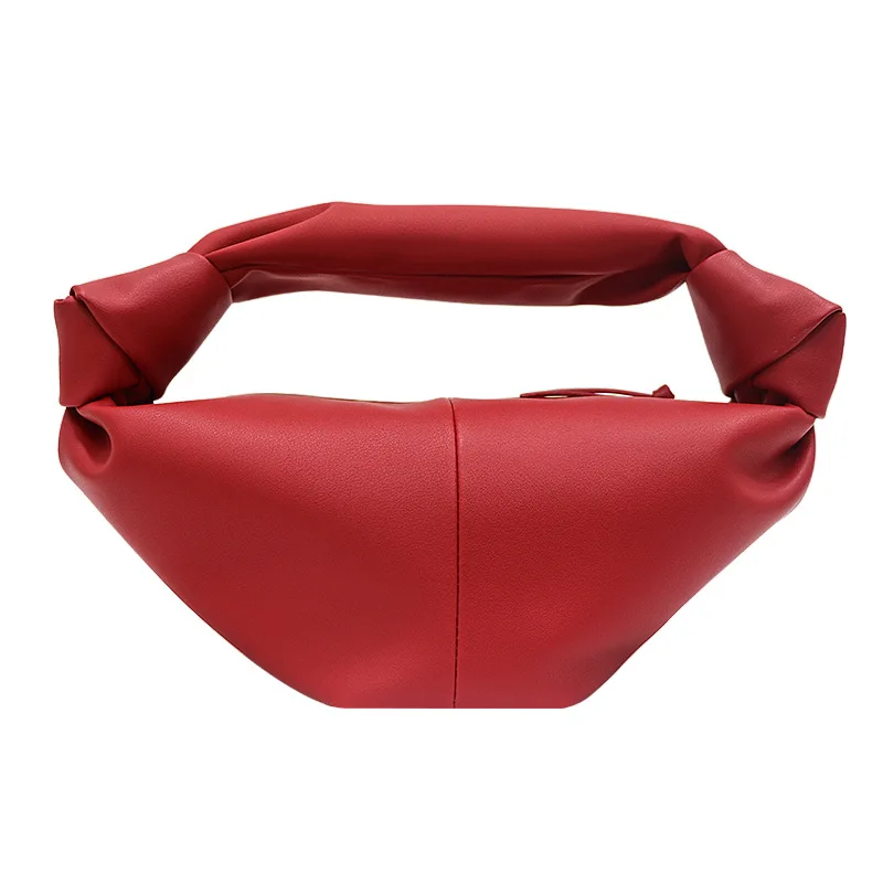 

Net red new cloud dumplings bag leather hundred knotted horn bag soft cowhide hand-held women's bag handbag