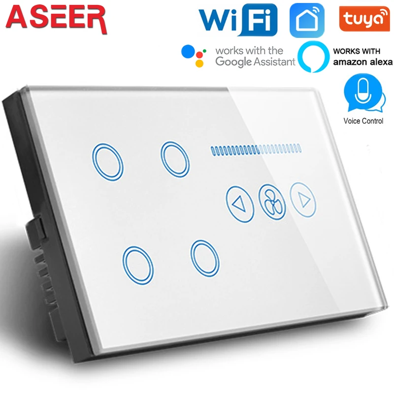 Умный WIFI переключатель ASEER 4 банды светильник с wifi потолочным вентилятором