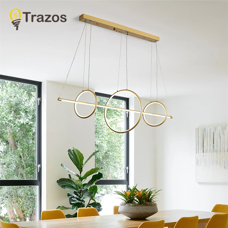 

Modern Led Chandelier Black&Gold Circle Led Ceiling Chandelier Lighting For Kitchen Living room Dining room Office room Lustres