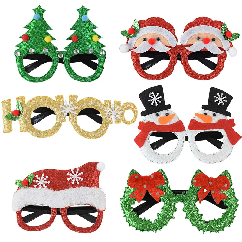Gafas de Feliz Navidad para niños, adornos navideños de Papá Noel, muñeco de nieve para el hogar, decoración de Navidad Natal, regalos de Año Nuevo, 2022