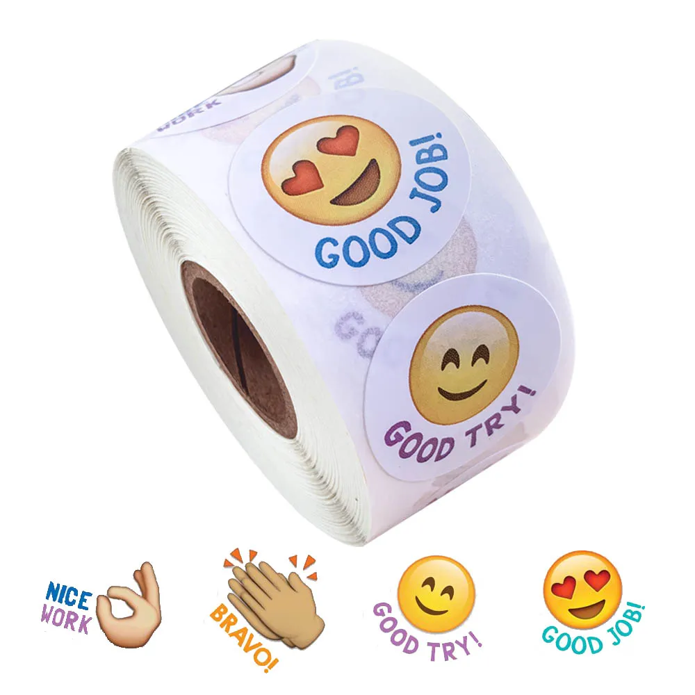 500 шт/рулон награда стикер s с 4 вида конструкций выражением милый для течеров и