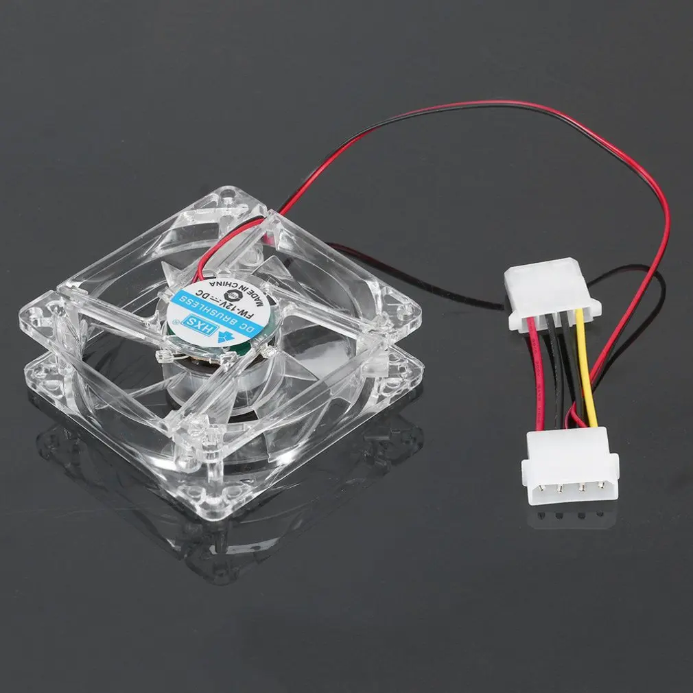 

PC Computer CPU Fan 80mm Cooling Fan with Blue Led Light 8cm Silent DC12V LED Luminous Chassis Molex 4D plug Axial fan