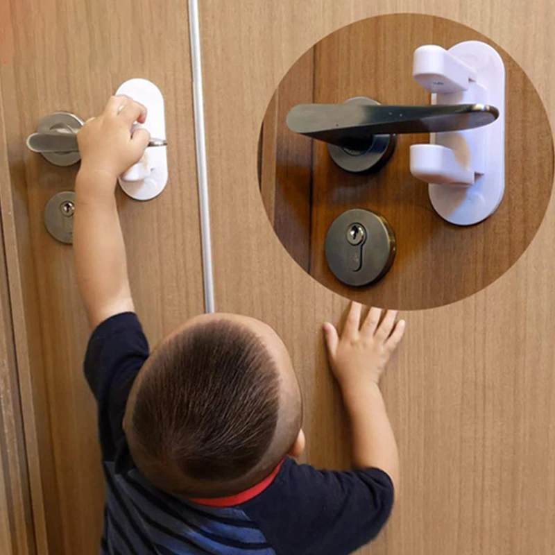 Cerradura de seguridad para bebés palanca de puerta женщины в китайском стиле детей recién nacidos puertas защите манго универсальный adhesivo Co