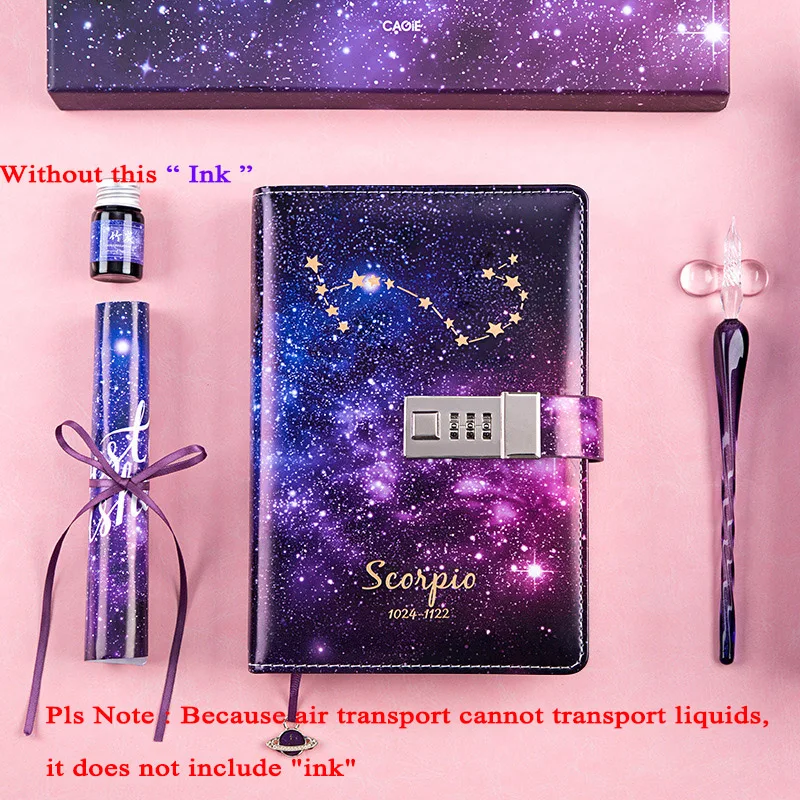 Scorpio B6 дневник планировщик блокнот-органайзер и пулевые журналы Kawaii записная книжка с замком 12 созвездий программа подарки на день рождения - Цвет: Scorpio