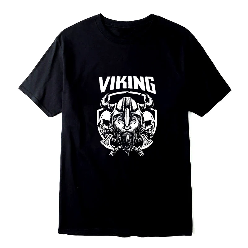 

Viking Cotton T-shirt Fashion Summer Short Sleeve Harajuku Style Round Neck T-shirt Casual Hip Hop Tee Clothes Drop Shipping
