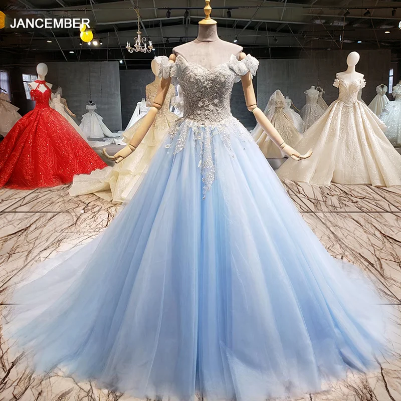 HTL1138 светло-голубые Красивые праздвечерние чные платья для девочек недорогое